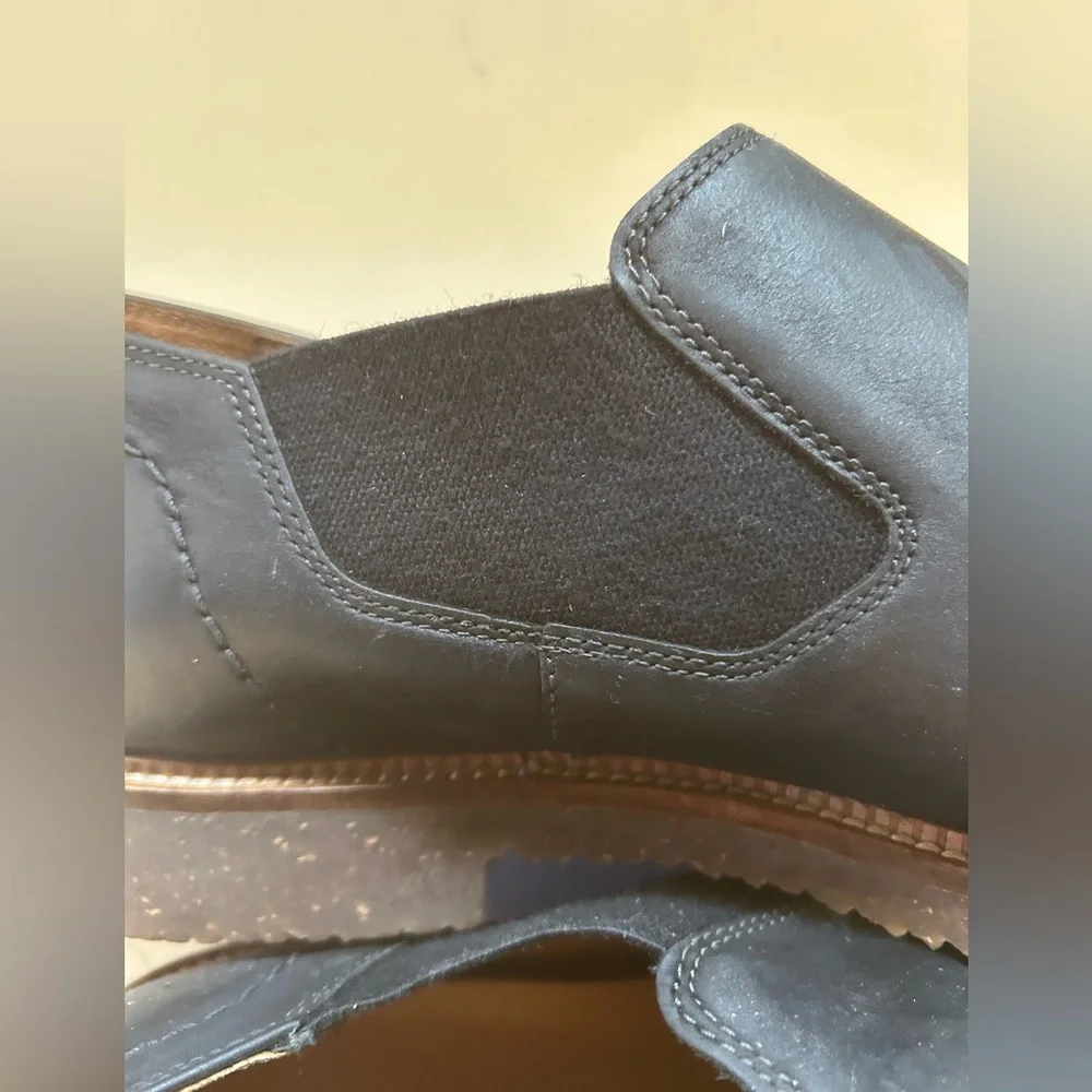 Men's Black Memphisto Leather Slip-On Shoes
